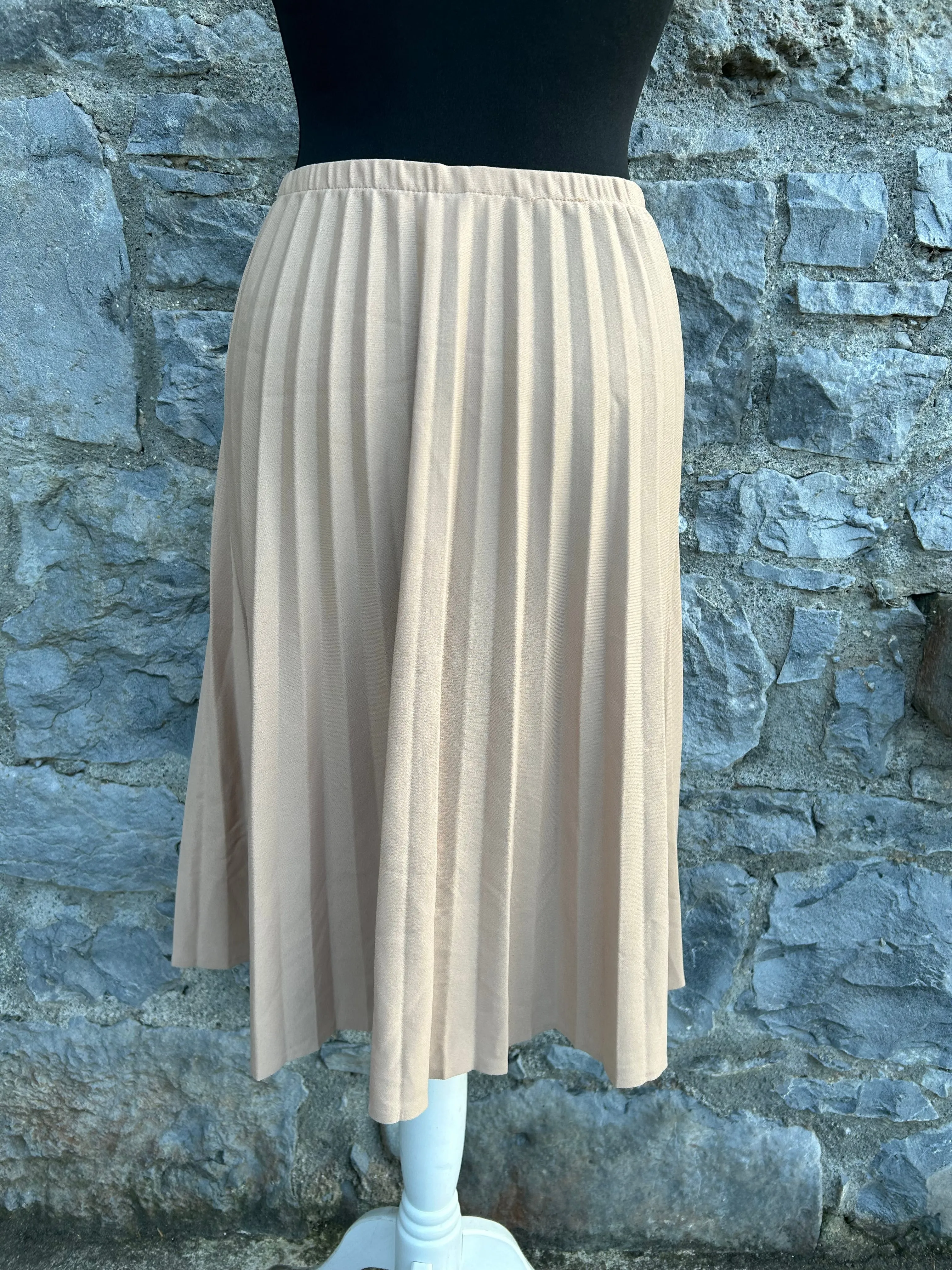 70s beige pleated skirt uk 8-10