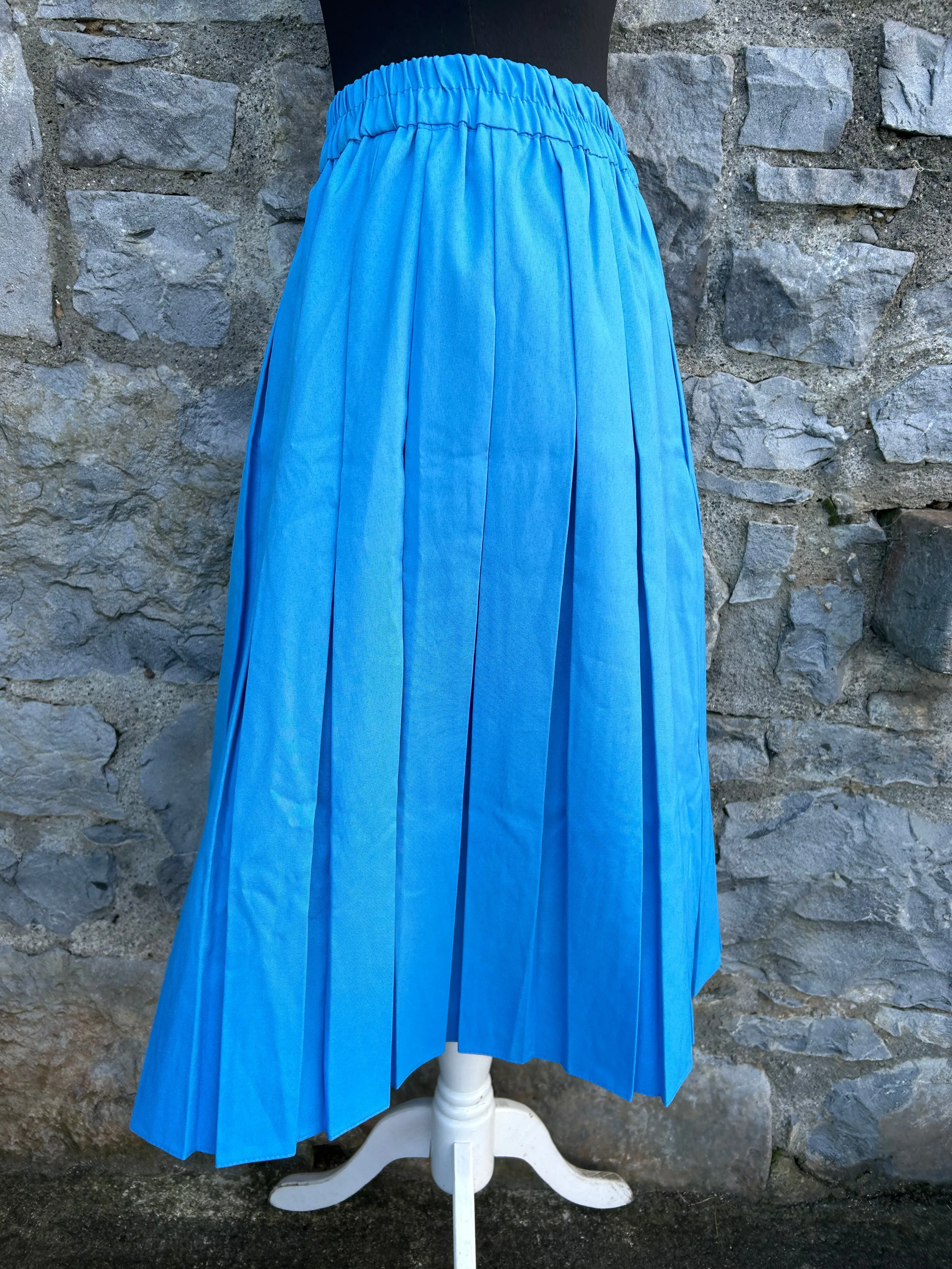 80s blue pleated skirt uk 12