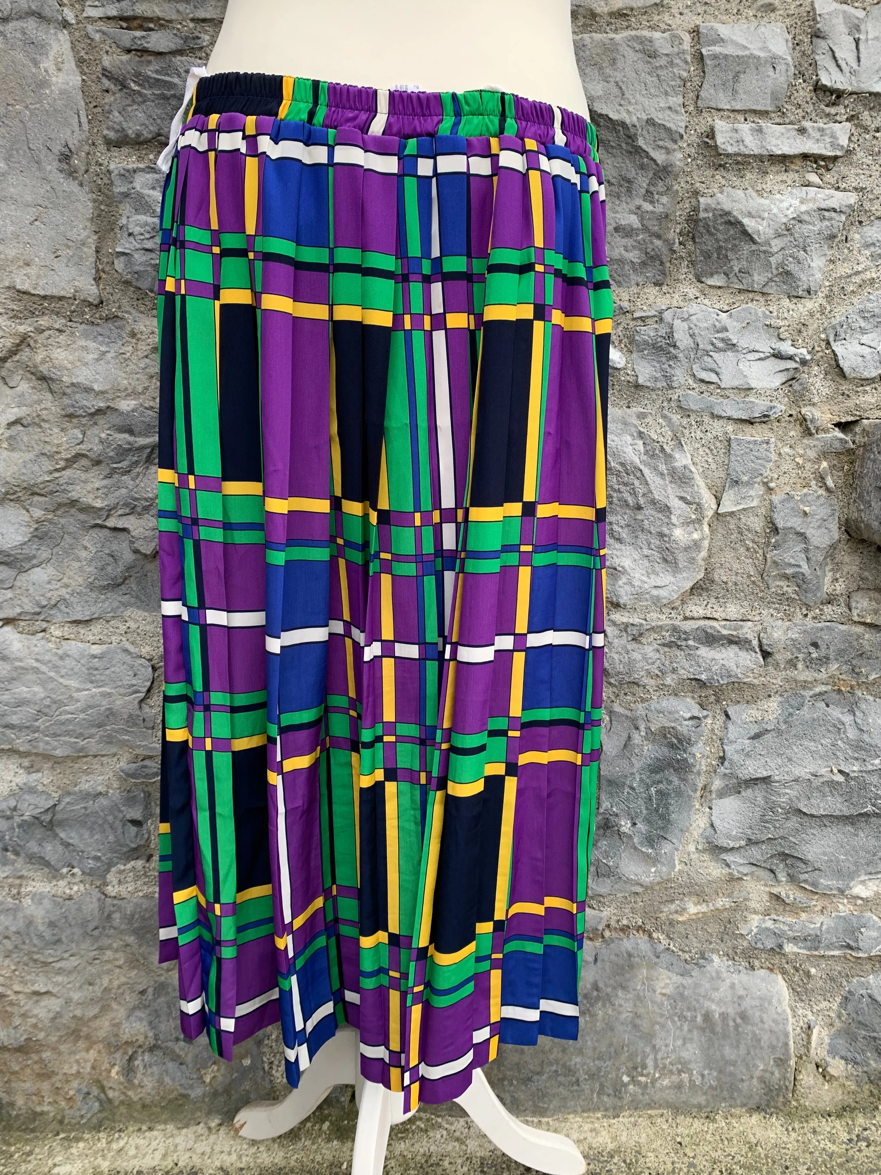 80s colourful pleated skirt   uk 14-16