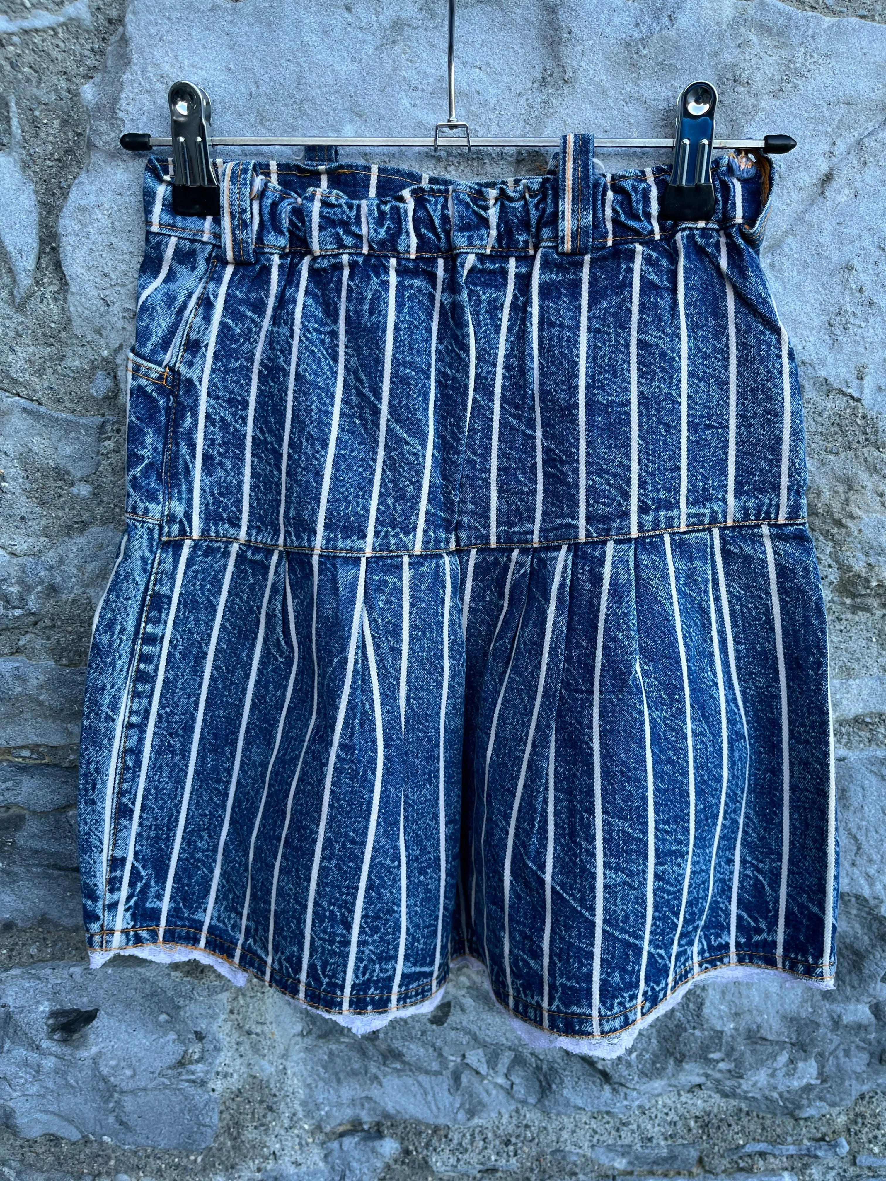 80s Stripy denim skirt   7-8y (122-128cm)