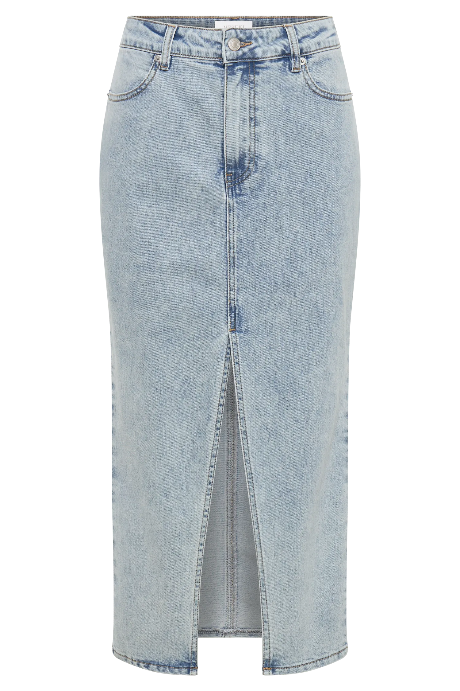 Acacia Denim Midi Skirt - Light Blue