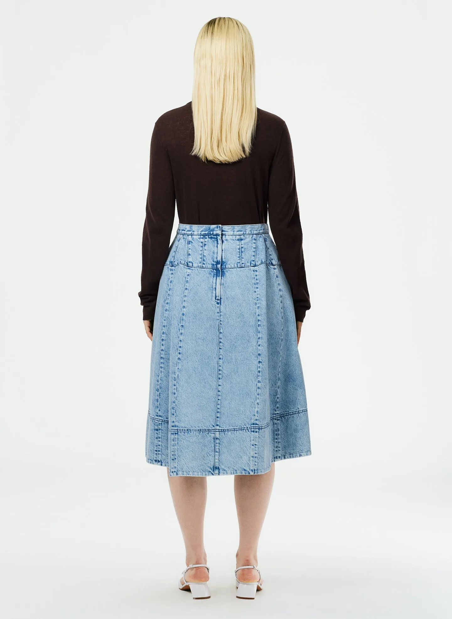 Acid Iceberg Denim Sculpted Skirt