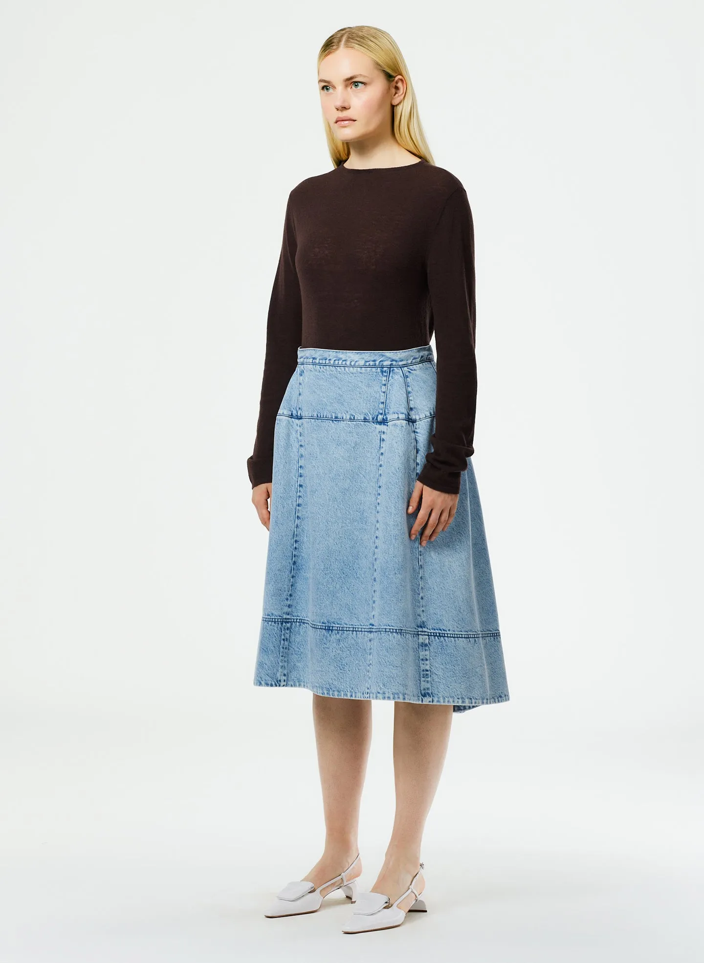 Acid Iceberg Denim Sculpted Skirt