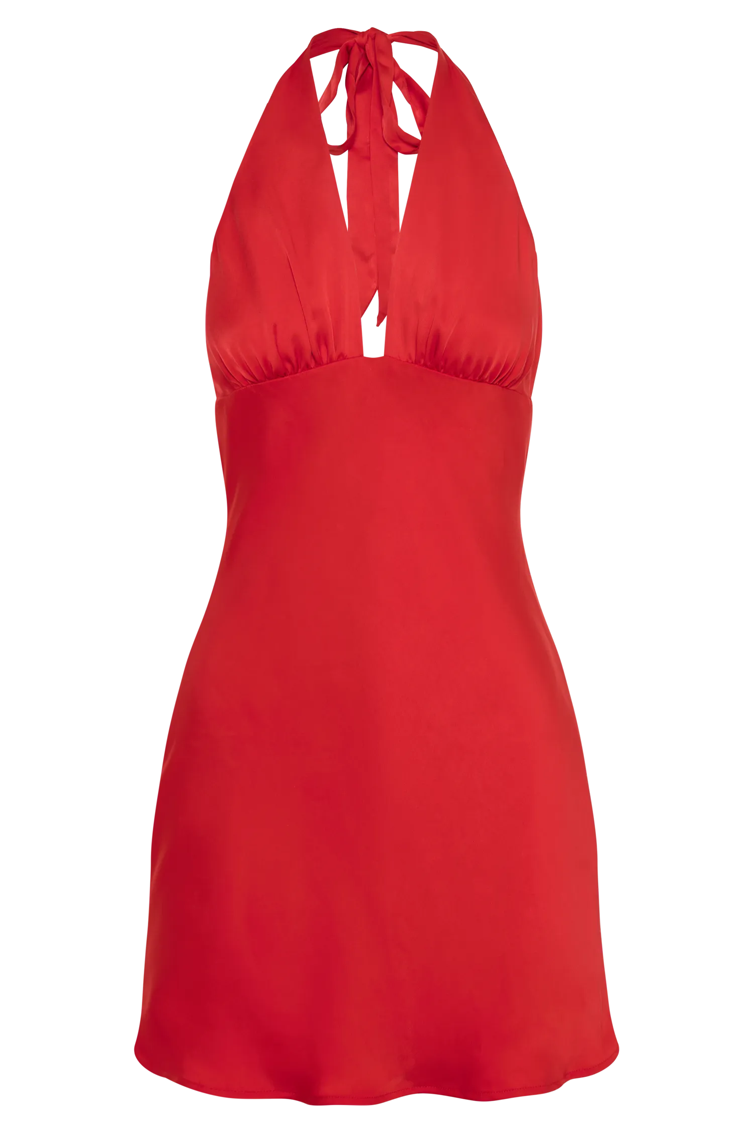 Aimee Halter Mini Dress - Red