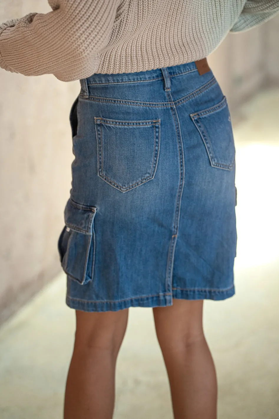 Akari Denim Cargo Skirt - FINAL SALE