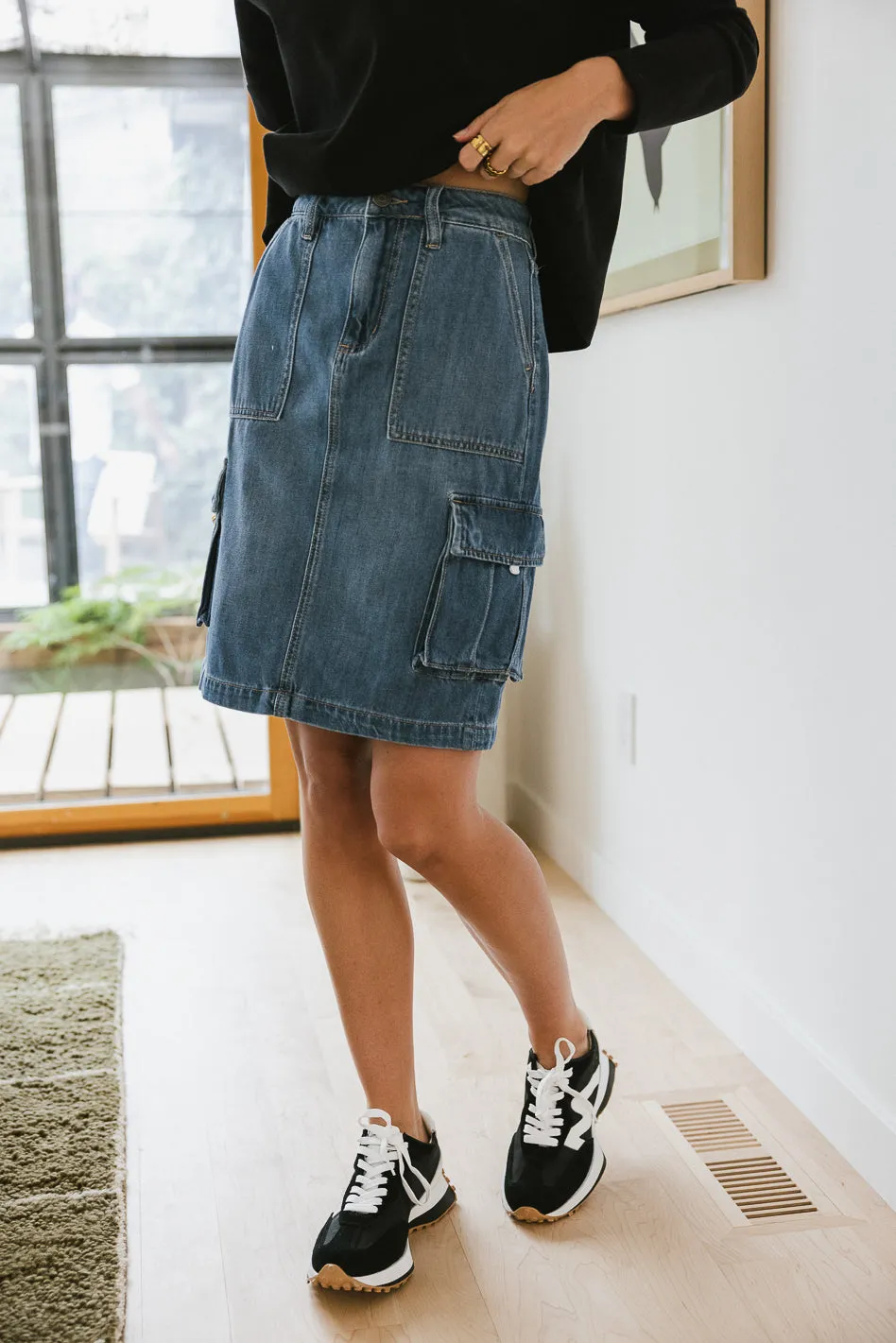 Akari Denim Cargo Skirt - FINAL SALE