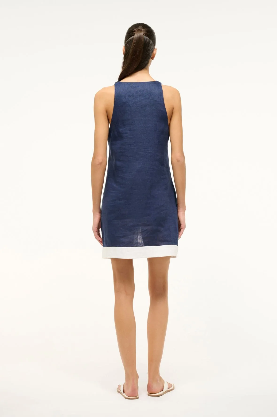 ALLORI DRESS | NAVY WHITE