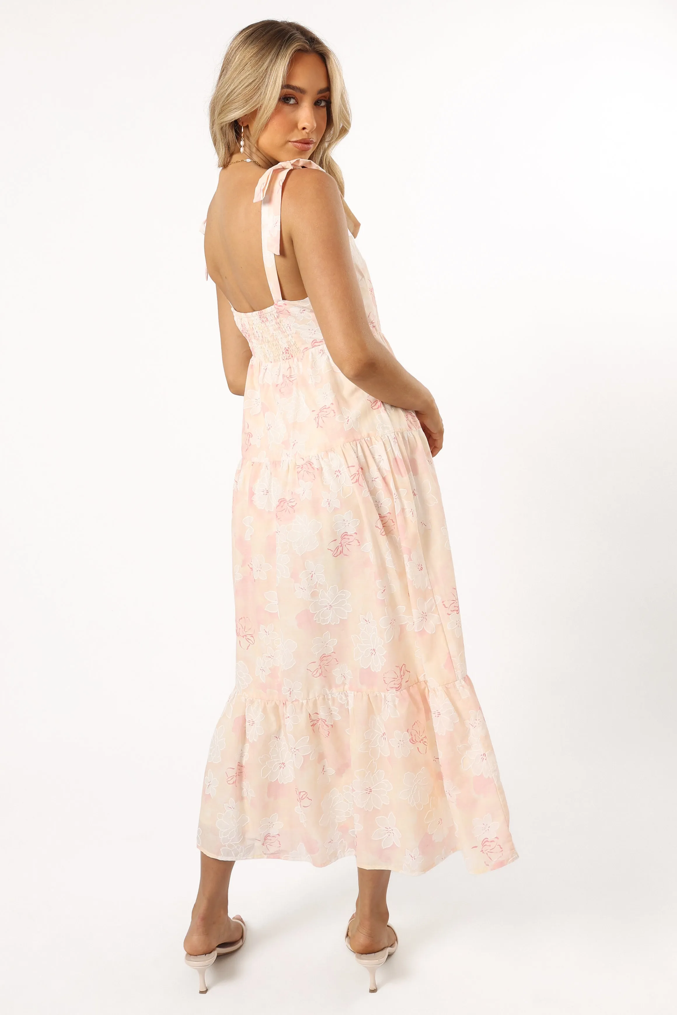 Andi Midi Dress - Pink White Floral