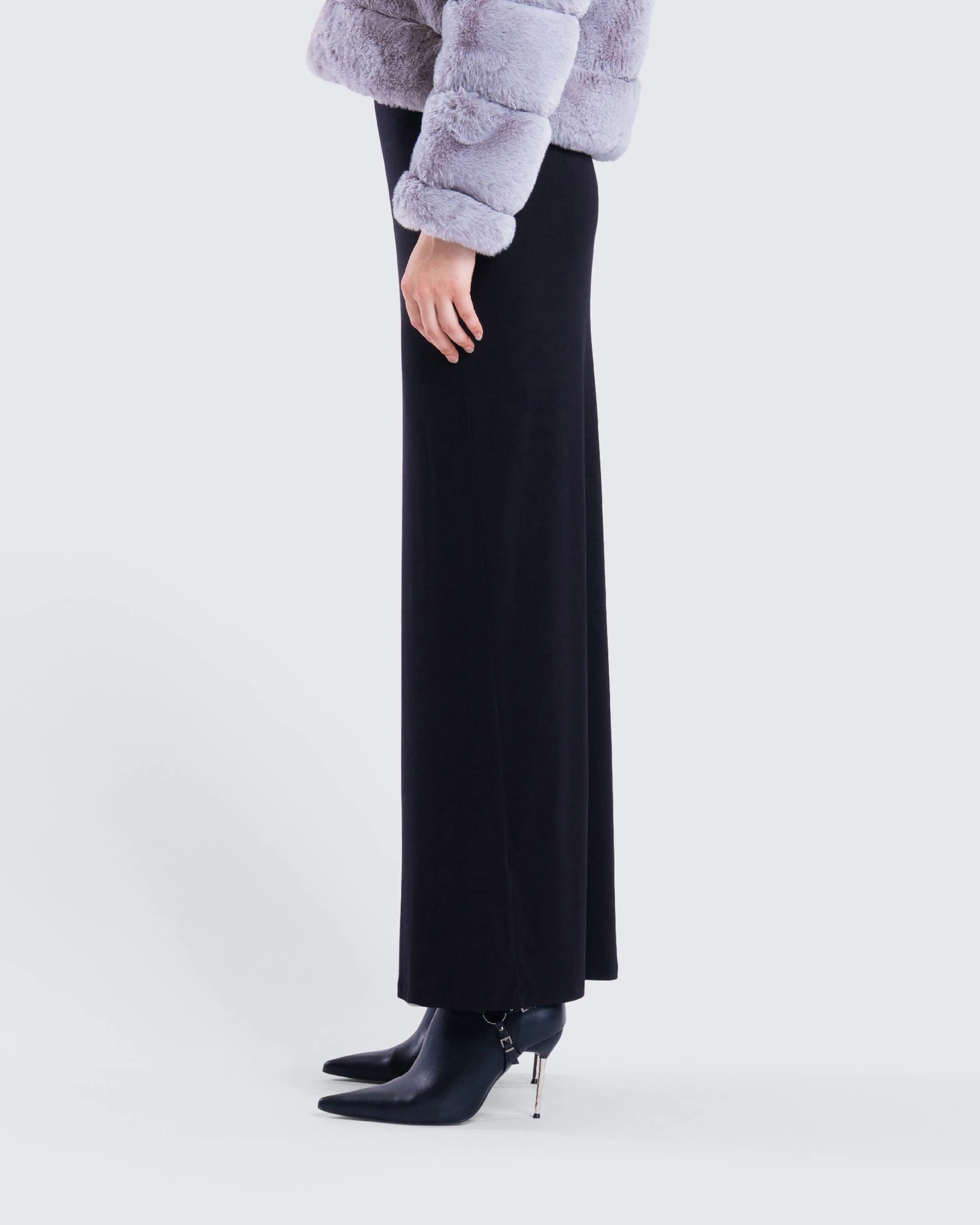 Angela Black Jersey Maxi Skirt