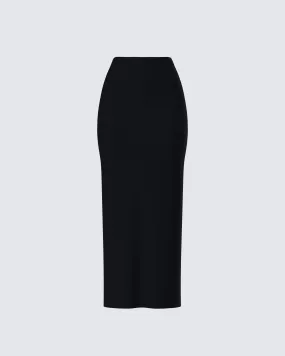 Angela Black Jersey Maxi Skirt