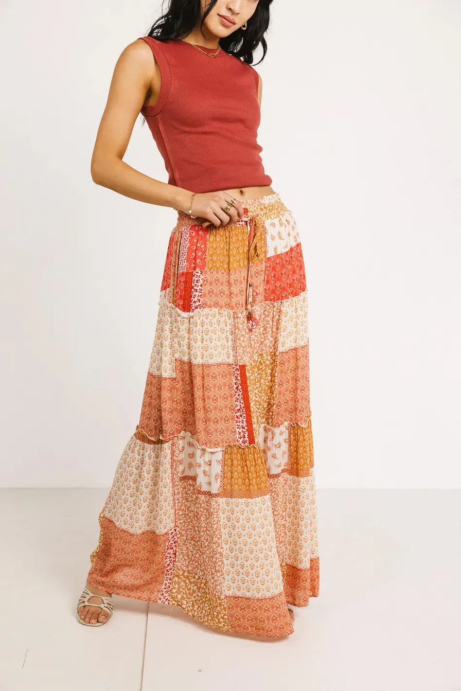 Annie Patchwork Maxi Skirt