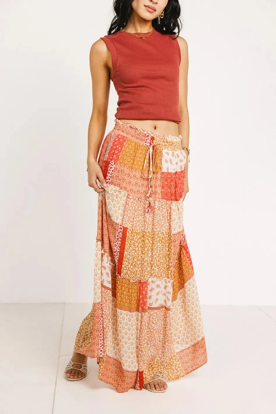 Annie Patchwork Maxi Skirt