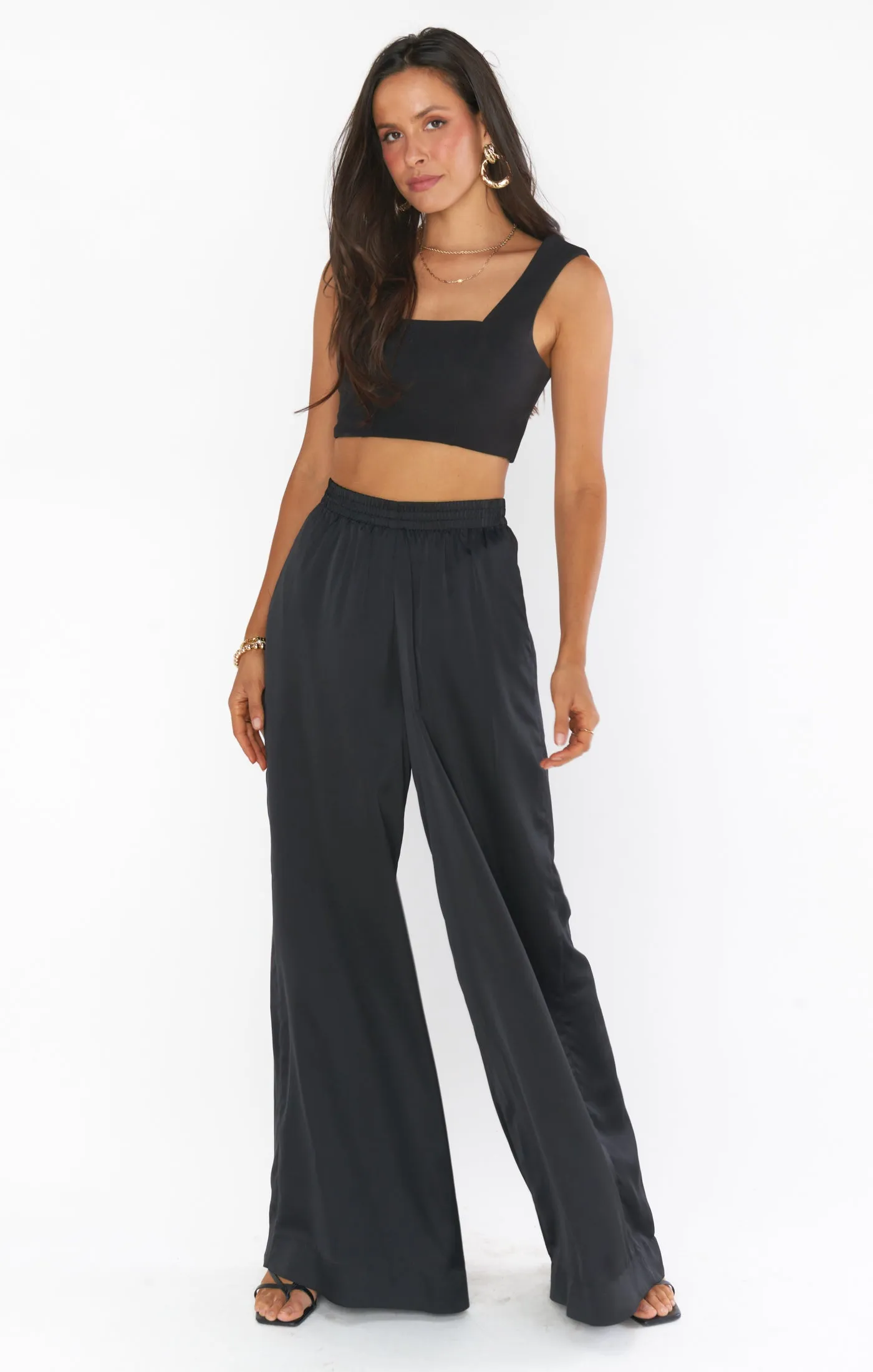 Ansley Crop Top ~ Black Stretch