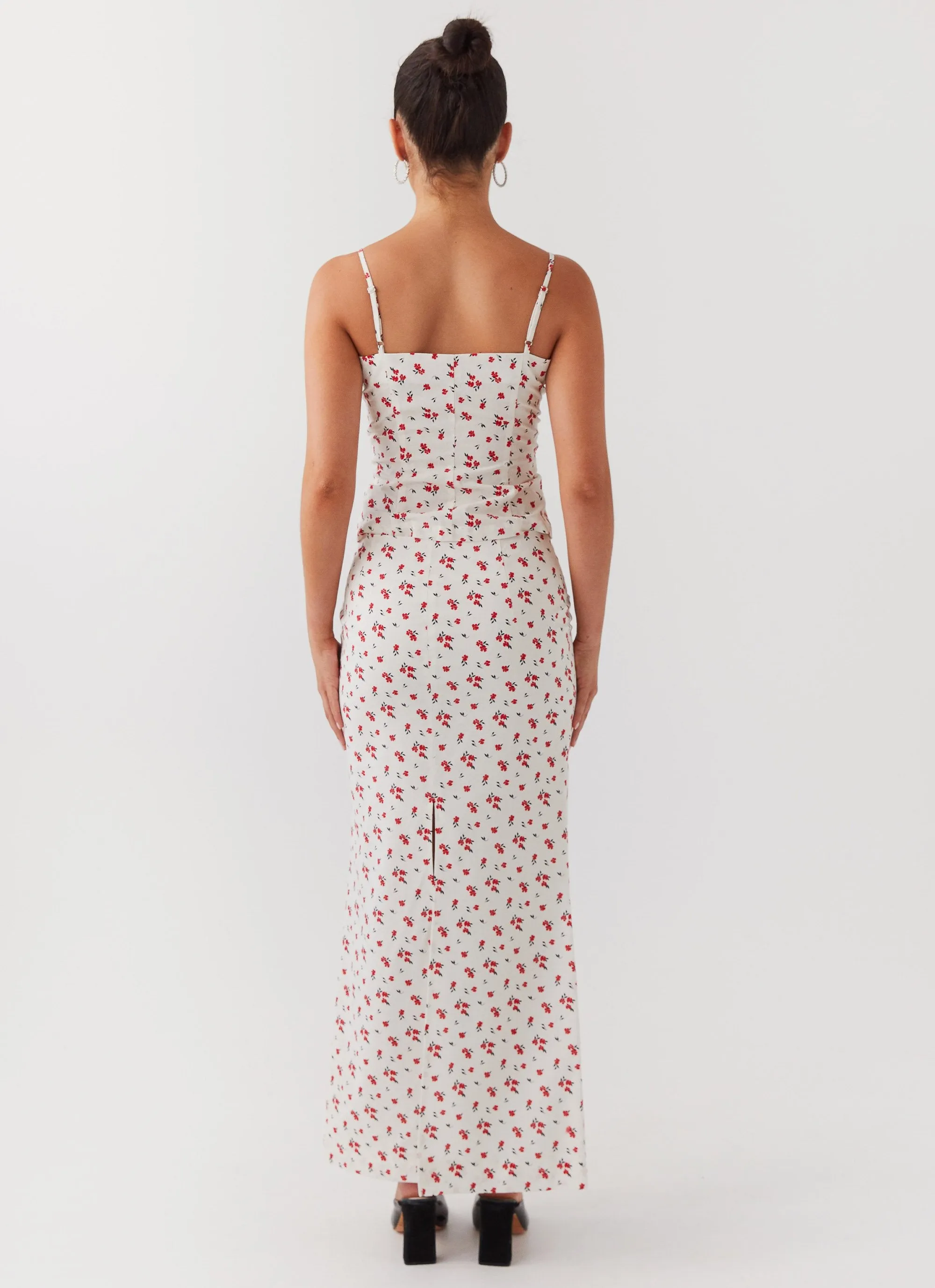 Ariana Linen Maxi Skirt - Poppy Floral