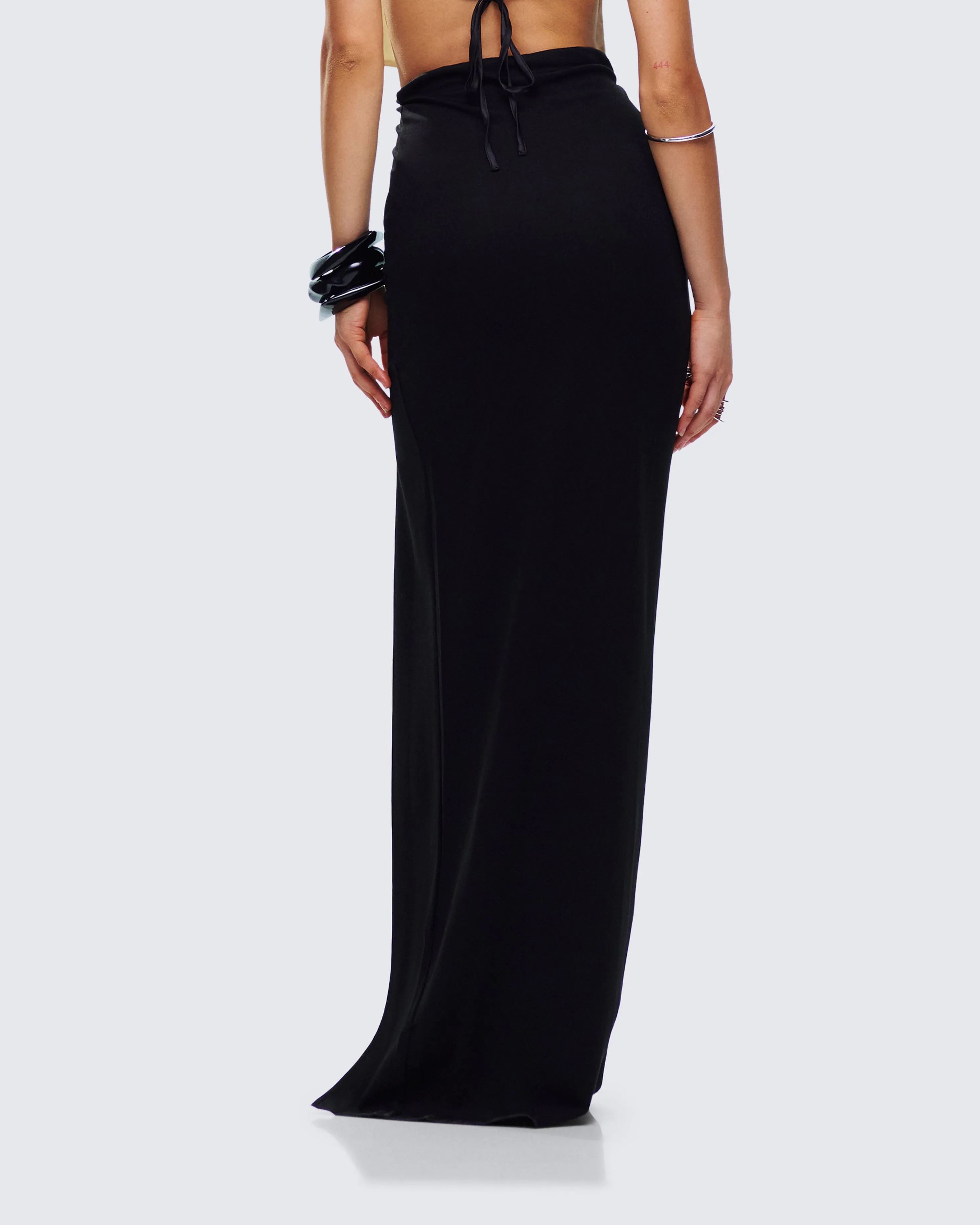 Aries Black Knit Maxi Skirt