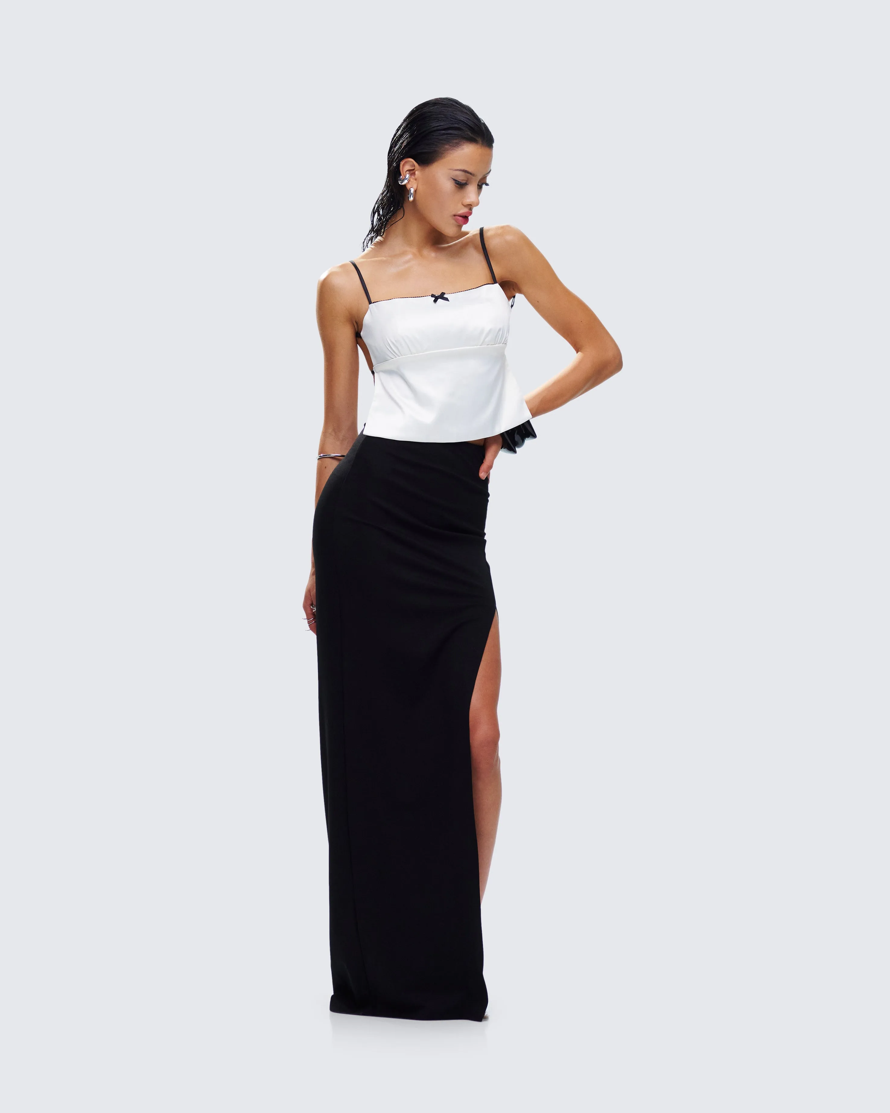 Aries Black Knit Maxi Skirt