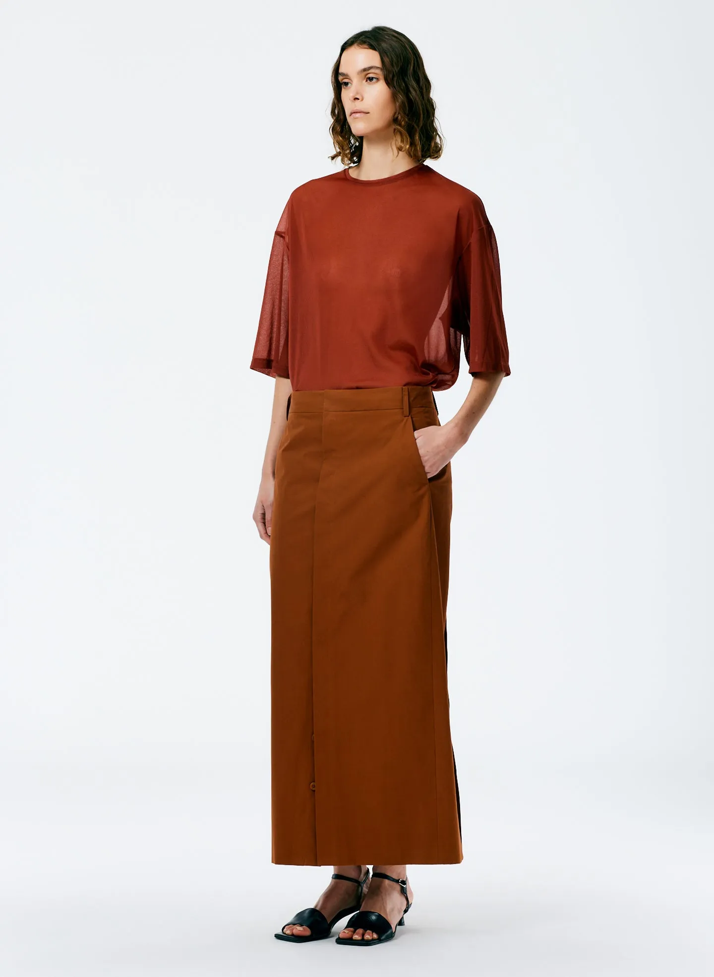 Arun Suiting Back Wrap Maxi Skirt