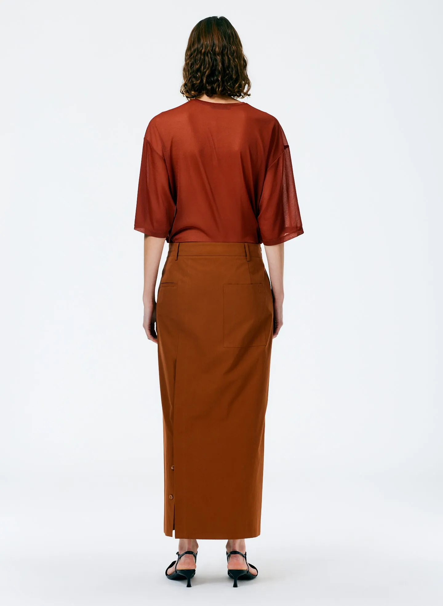 Arun Suiting Back Wrap Maxi Skirt