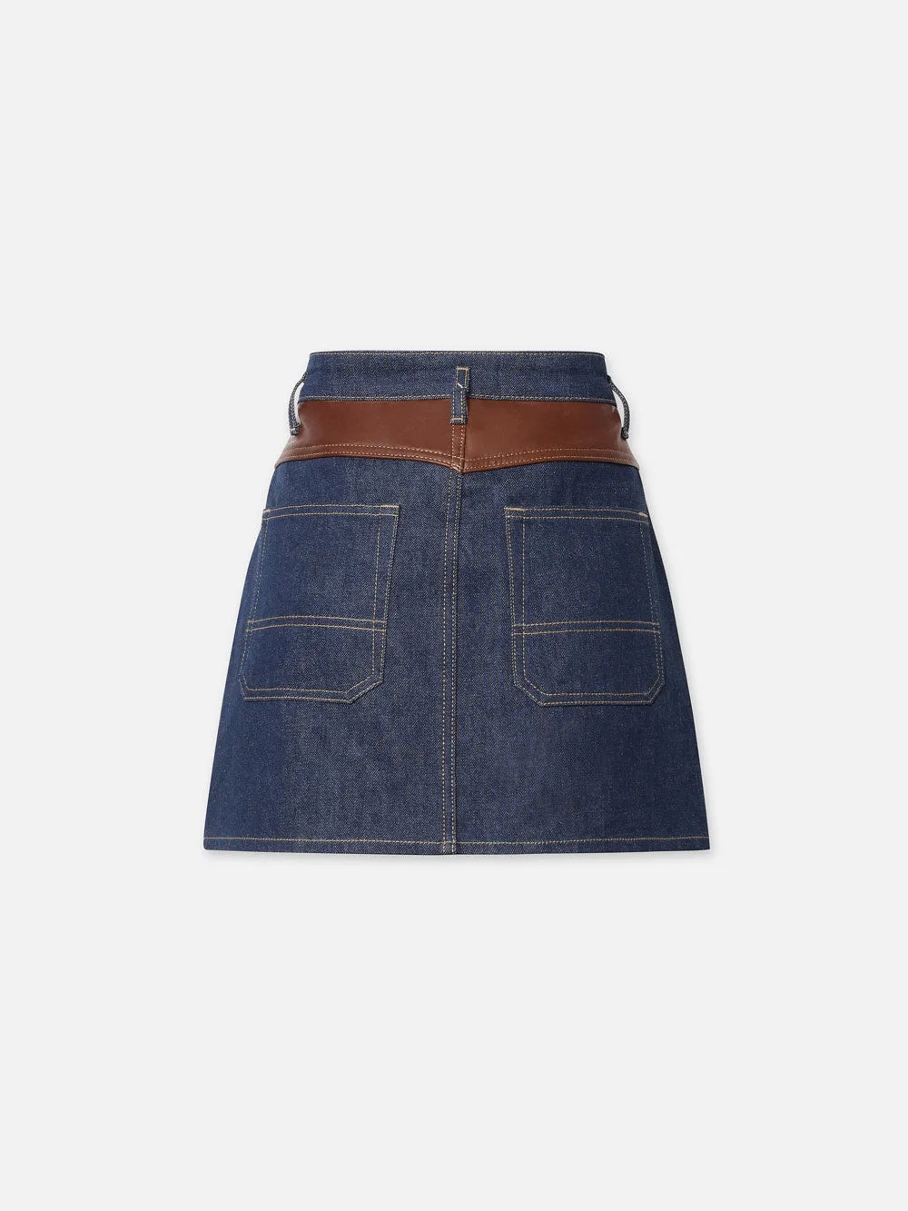 Atelier Denim And Leather Skirt -- Arlow