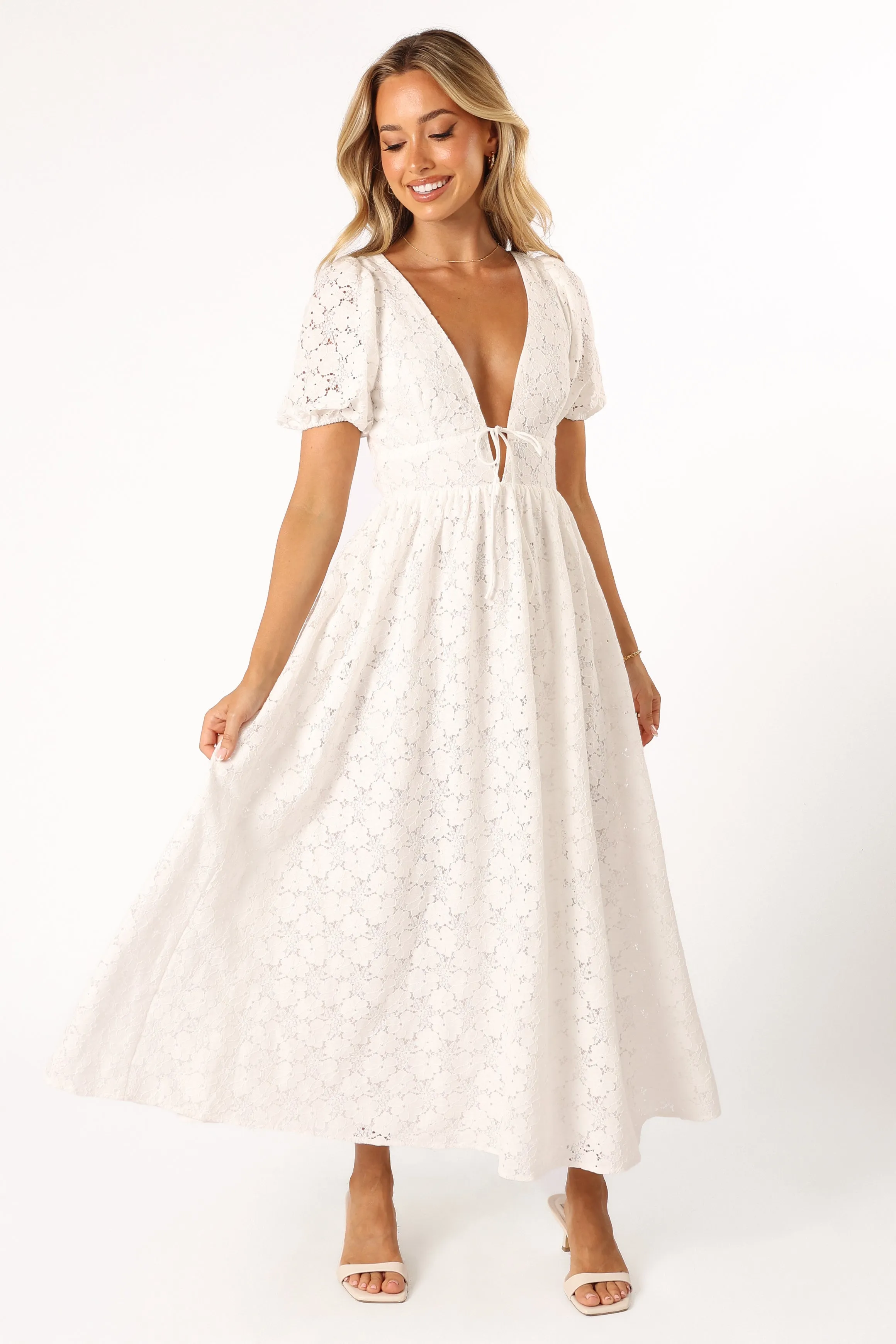 Ayden Midi Dress - White