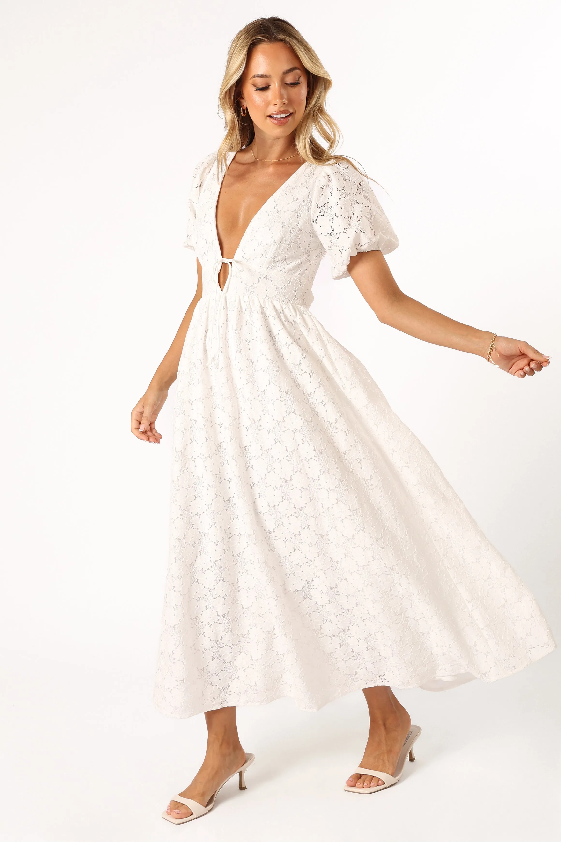 Ayden Midi Dress - White