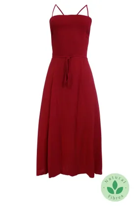 Back Shoelaced Red Dress