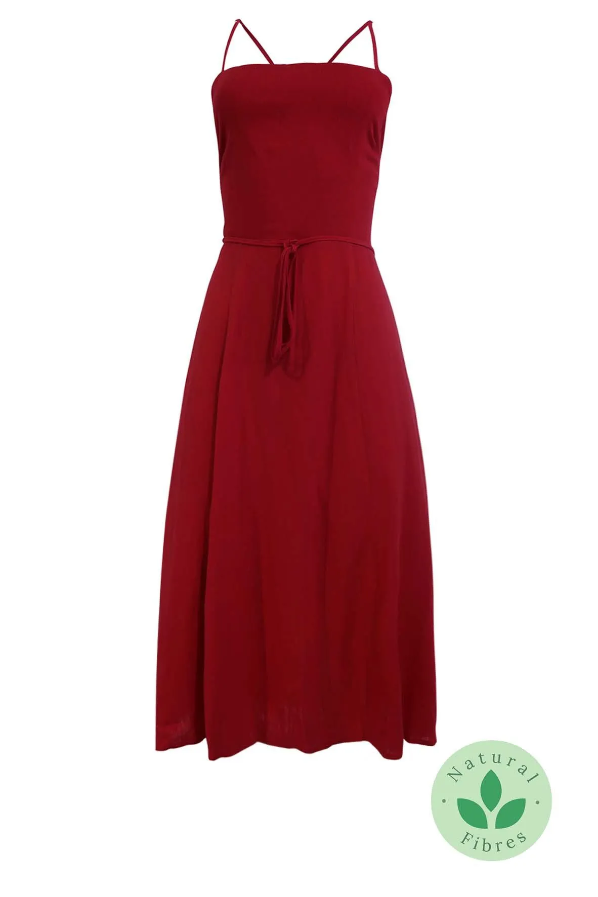 Back Shoelaced Red Dress