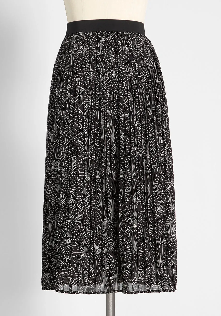 Beautifully Upbeat Pleated Midi Skirt