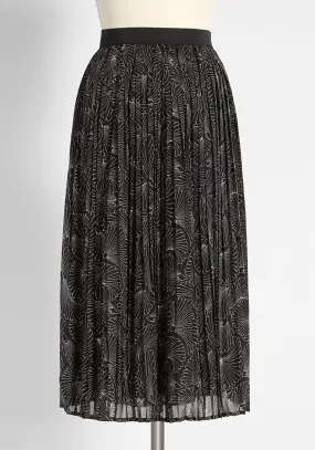 Beautifully Upbeat Pleated Midi Skirt