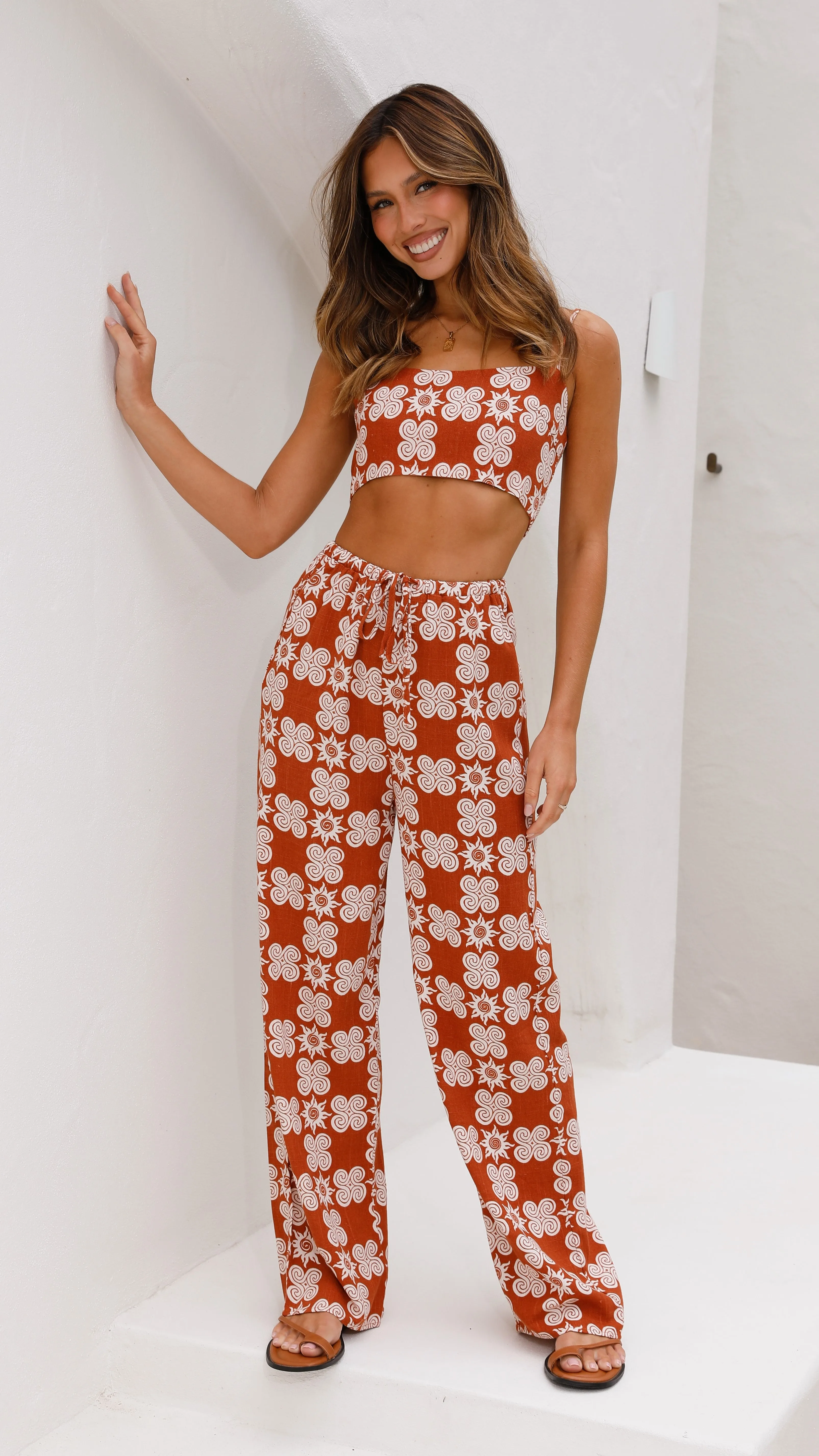 Beila Crop Top - Soleil Print