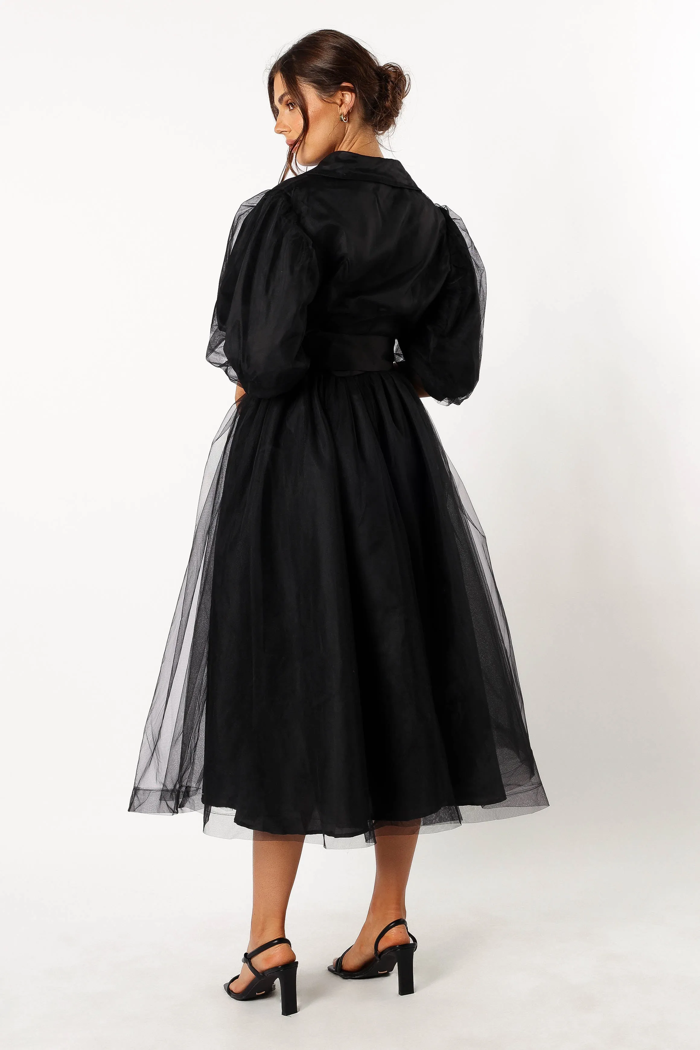 Bettie Belted Midi Dress - Black