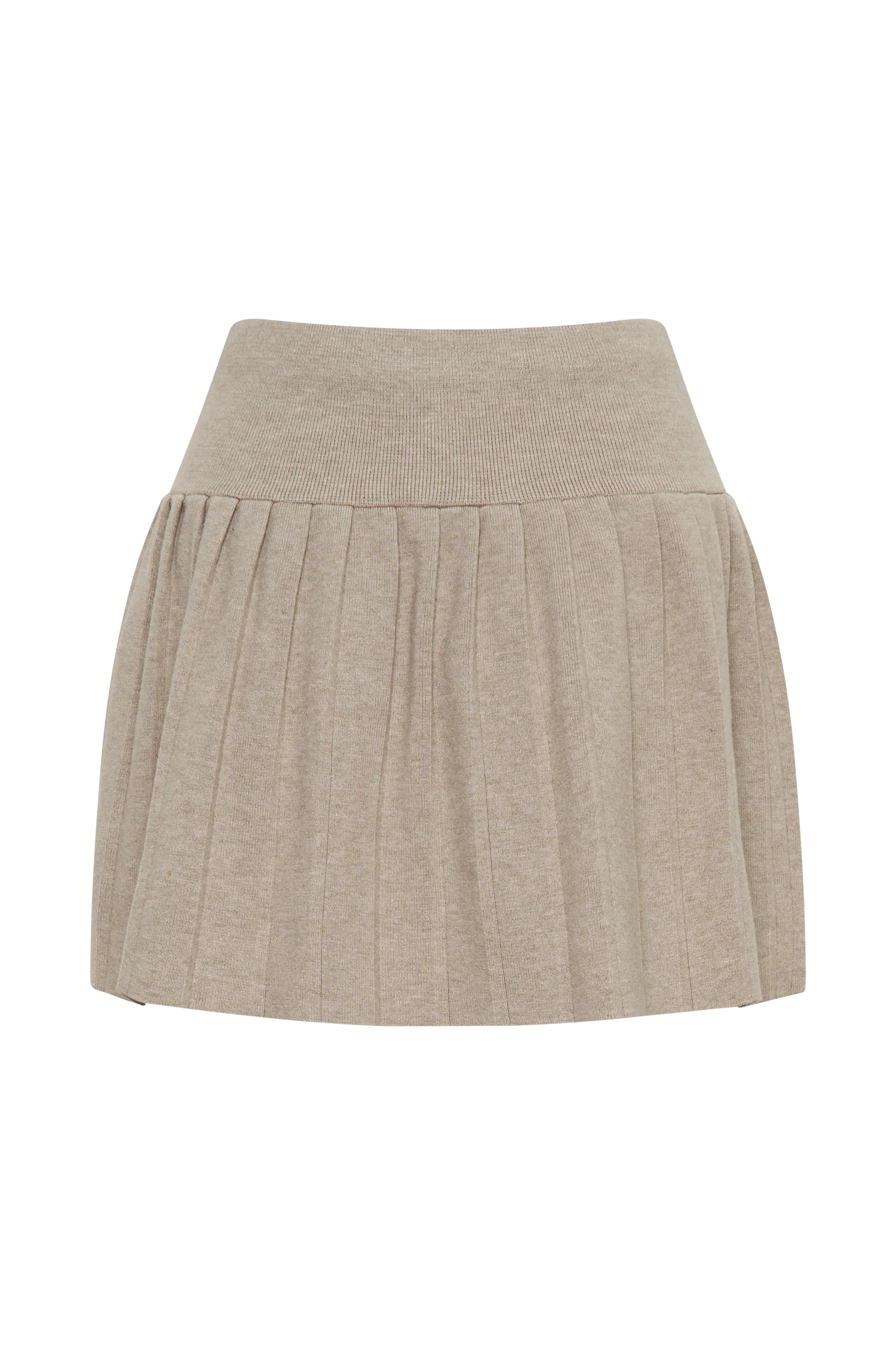 Beverly Knit Pleated Mini Skirt - Oak