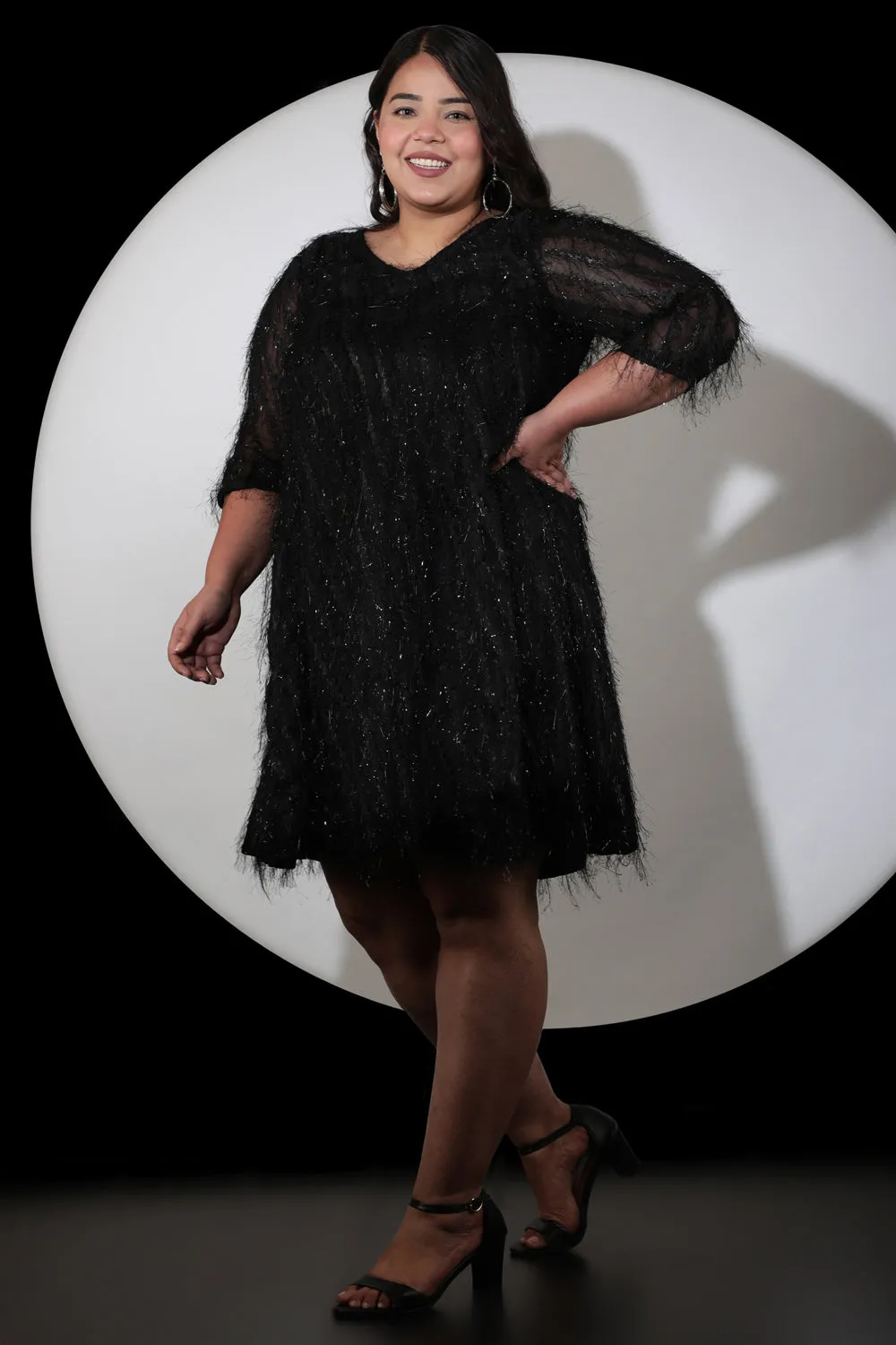 Black Fringe Glitter Dress