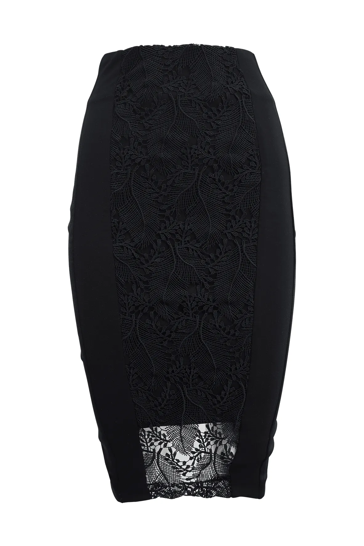 Black Lace A-line Maxi Skirt