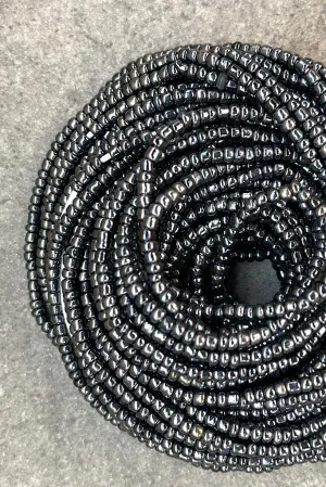 Black Opal Tie On Waist Bead