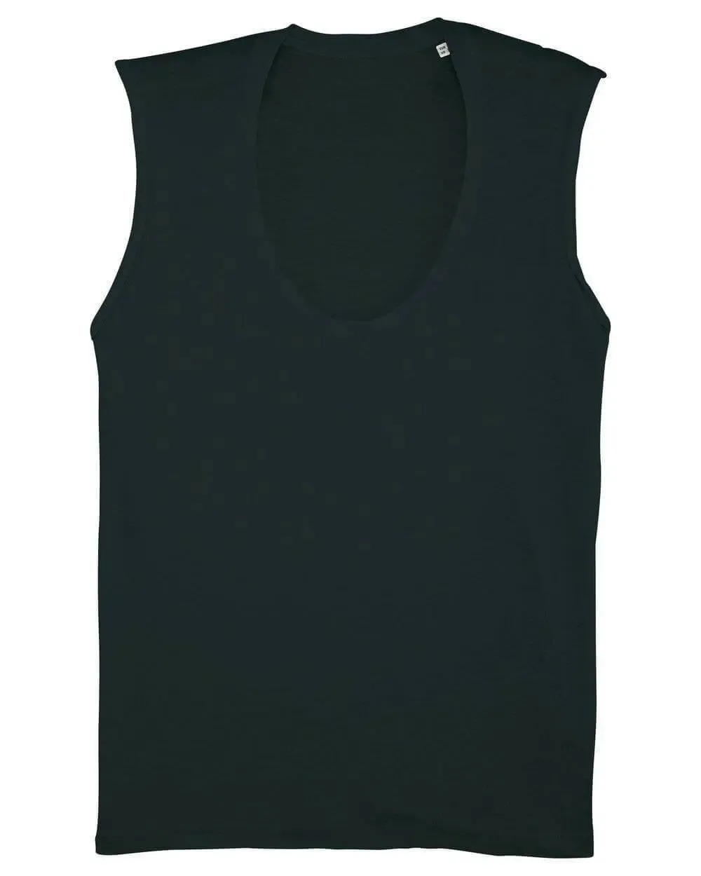 BLACK ORGANIC SCOOP NECK TANK TOP