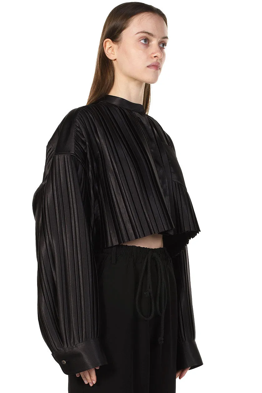 Black Pleated Blouse