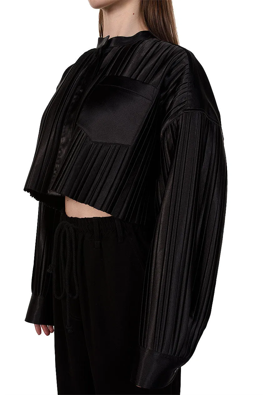 Black Pleated Blouse