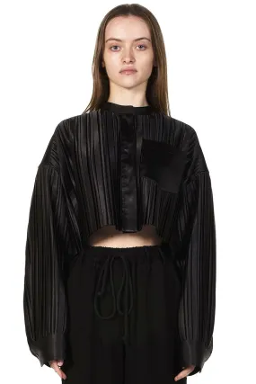 Black Pleated Blouse