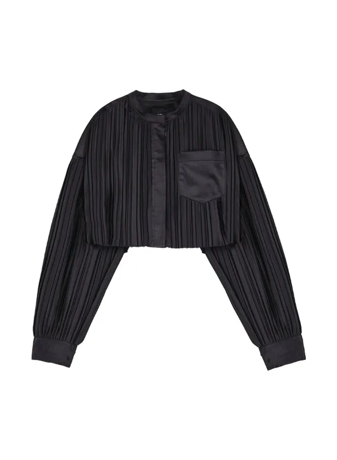 Black Pleated Blouse