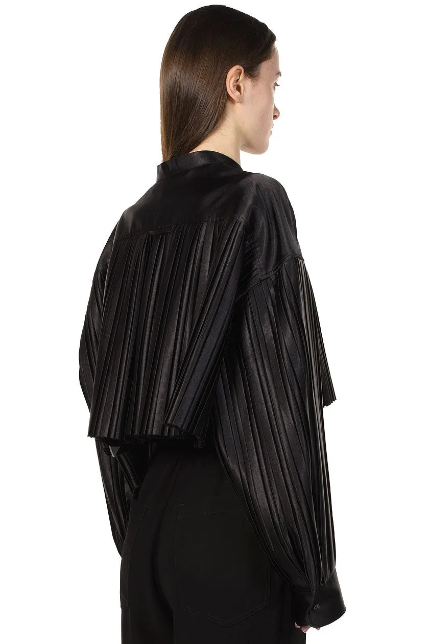 Black Pleated Blouse