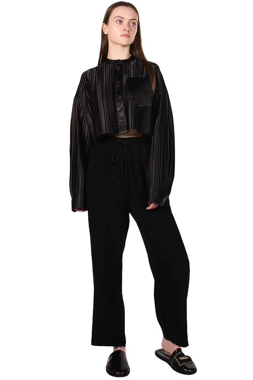 Black Pleated Blouse