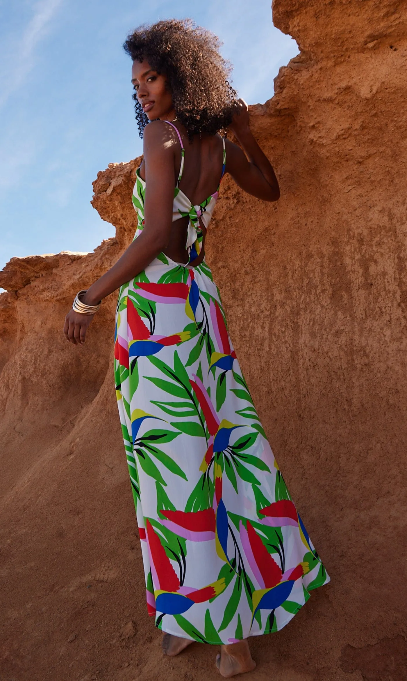 Blossom Dress in Humming Bird White