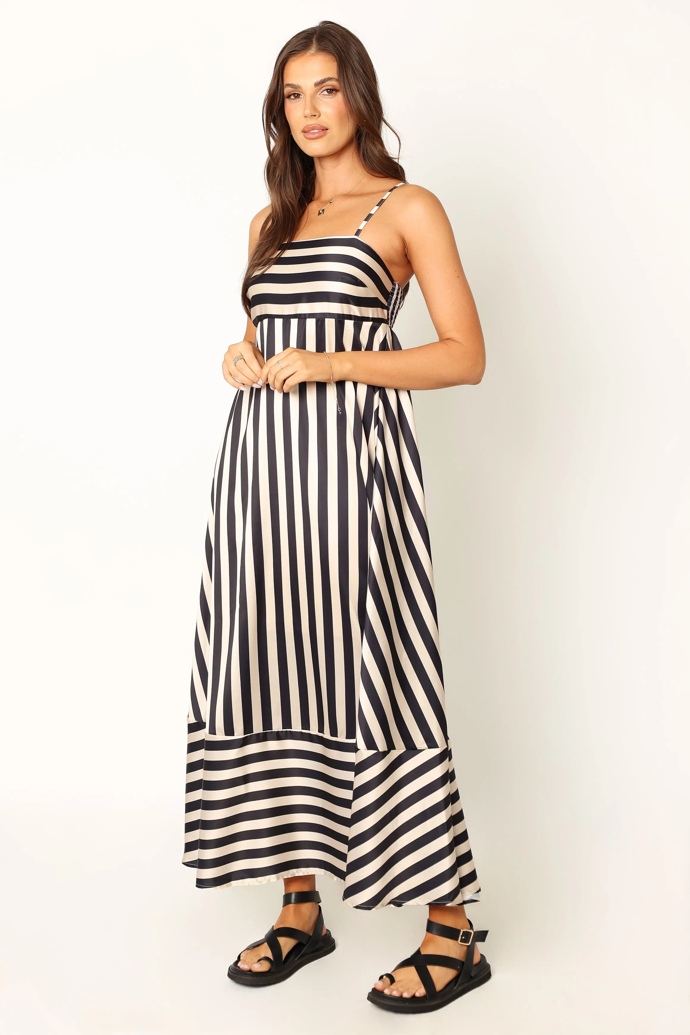 Brea Maxi Dress - Black Stripe