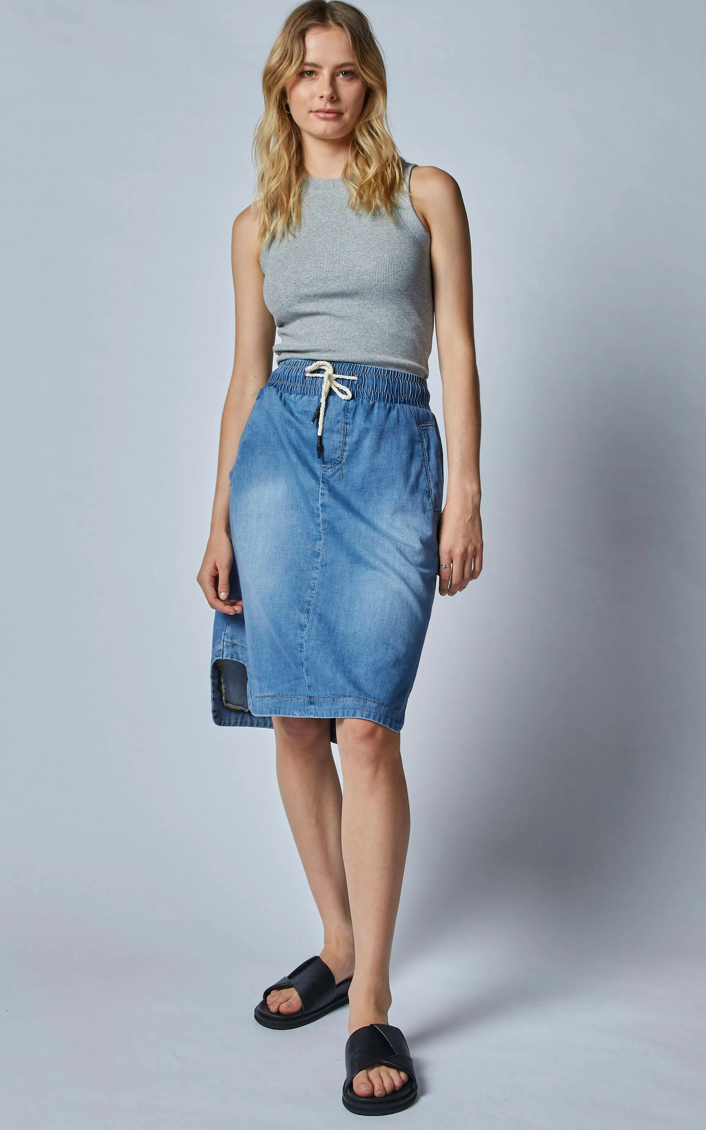 Cecil Midi Denim Skirt