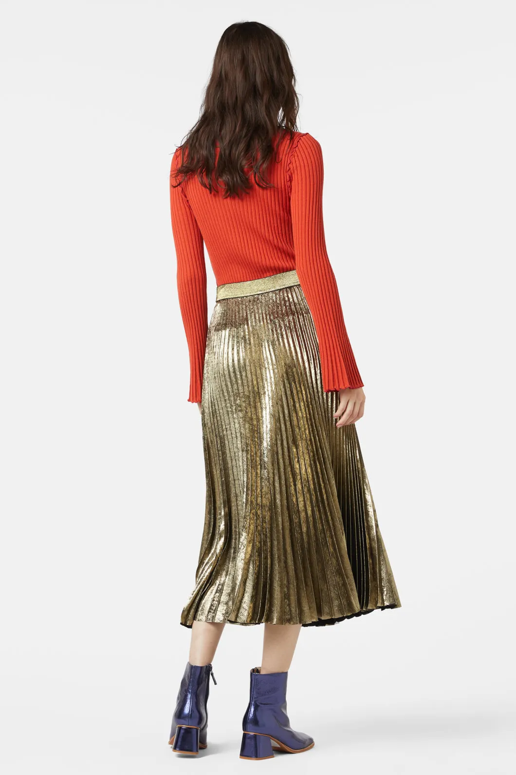 Champagne Pleated Skirt