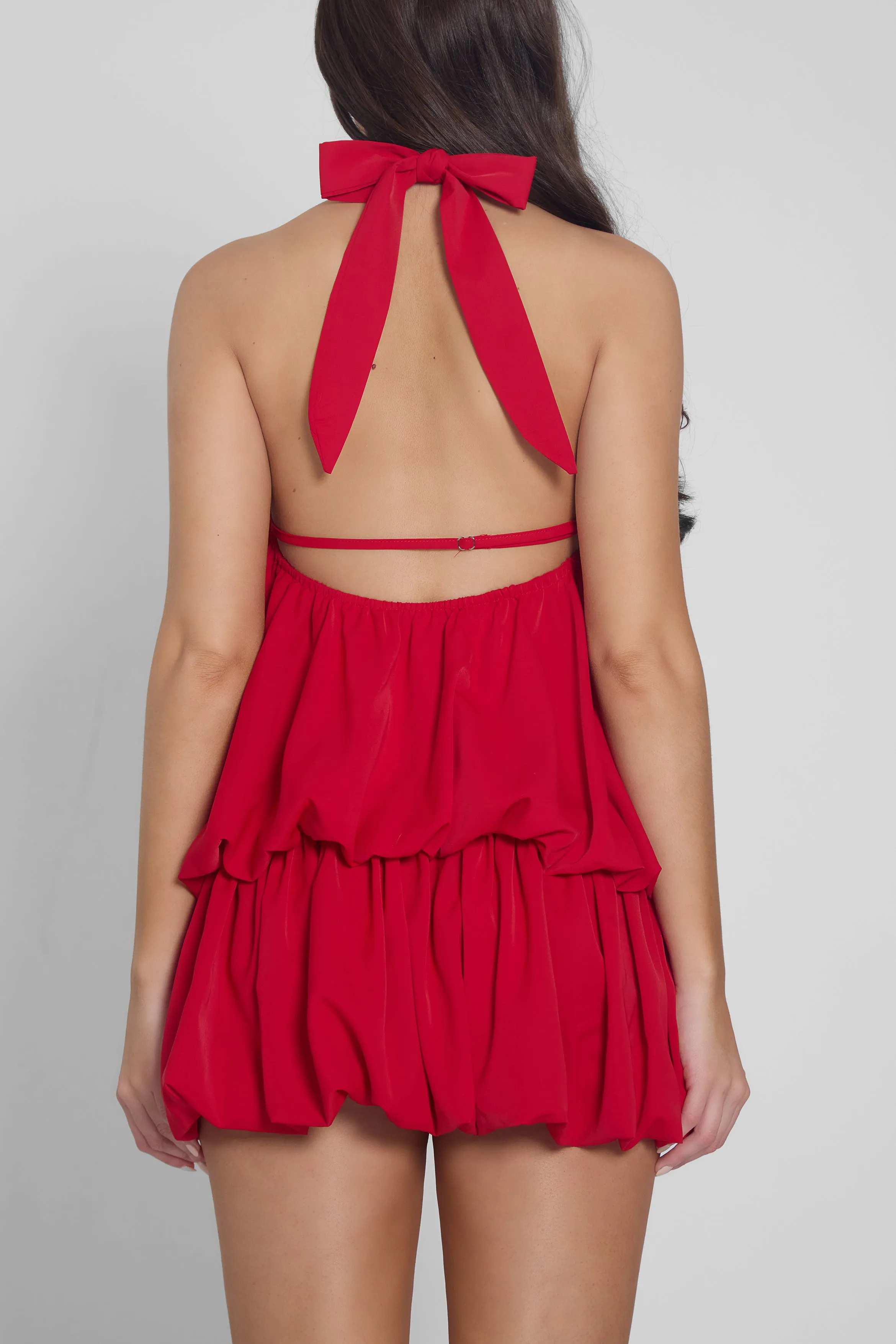 Cherry Bubble Mini Dress - Red