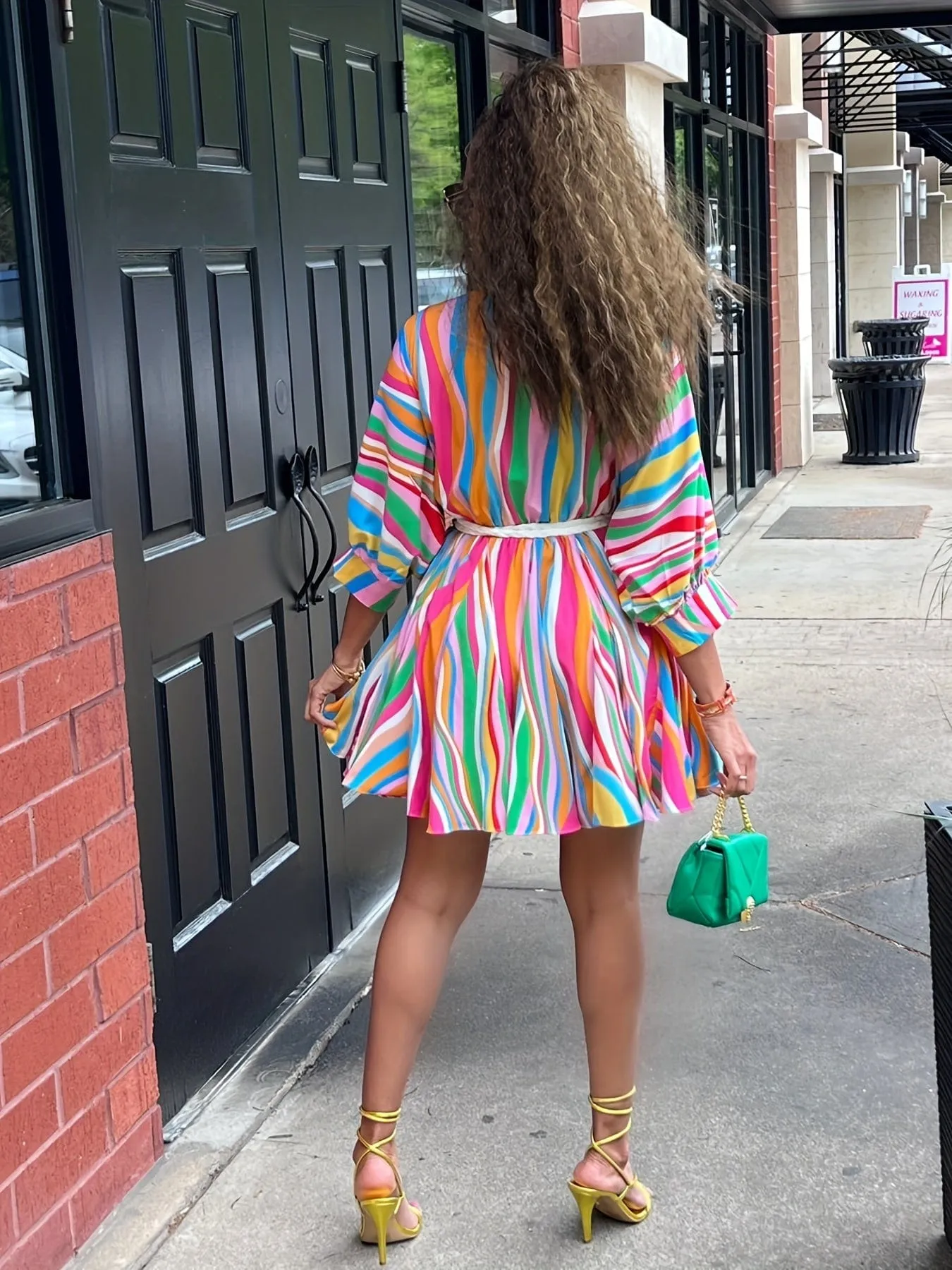 Colorful Pleated Mini Dress