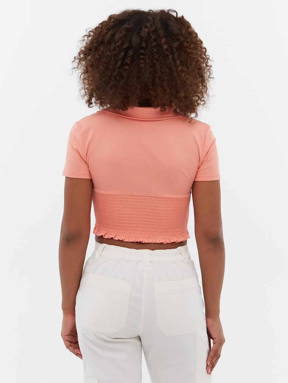 Constance Collared Wrap Crop Top