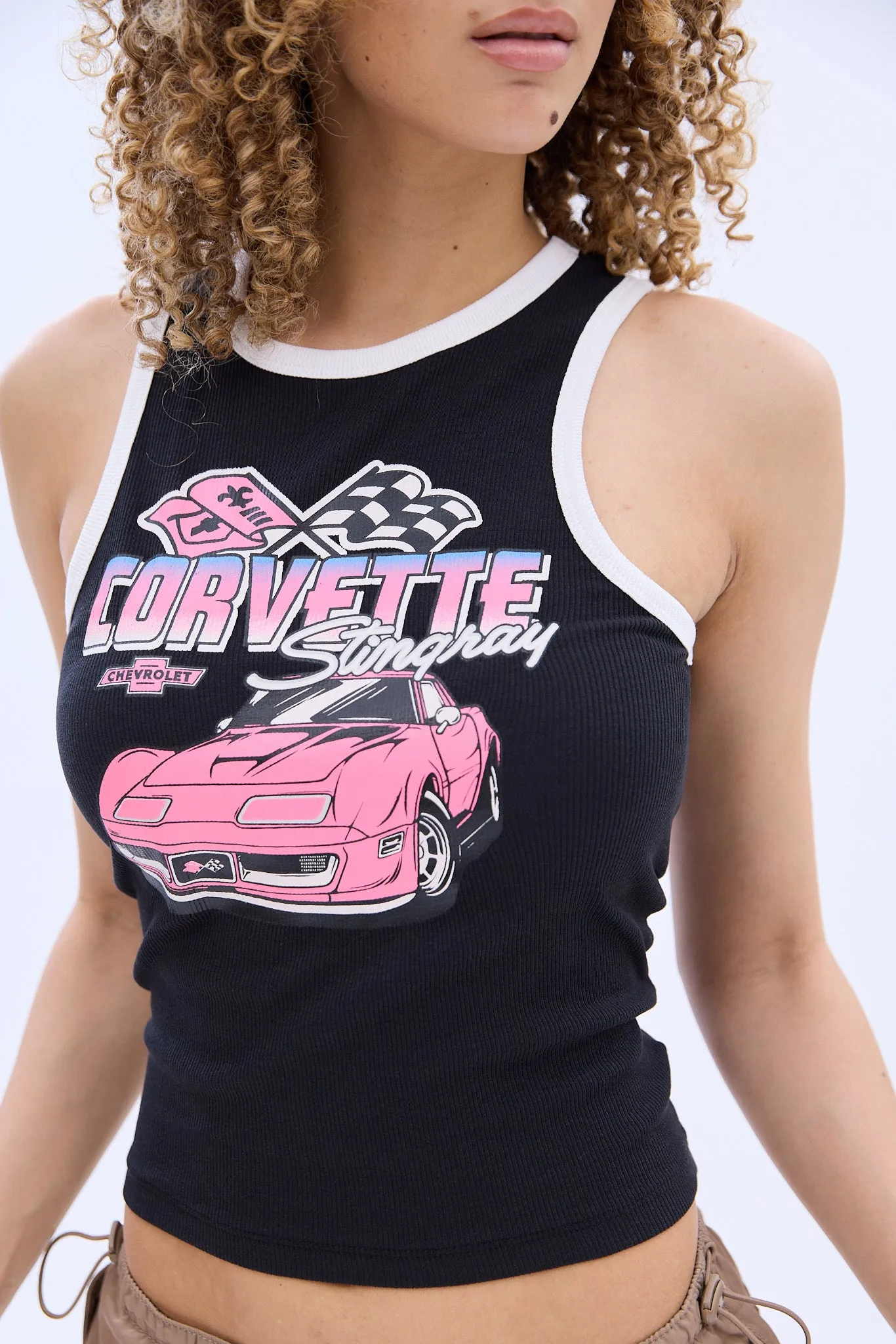 Corvette Graphic Ribbed Tank Top